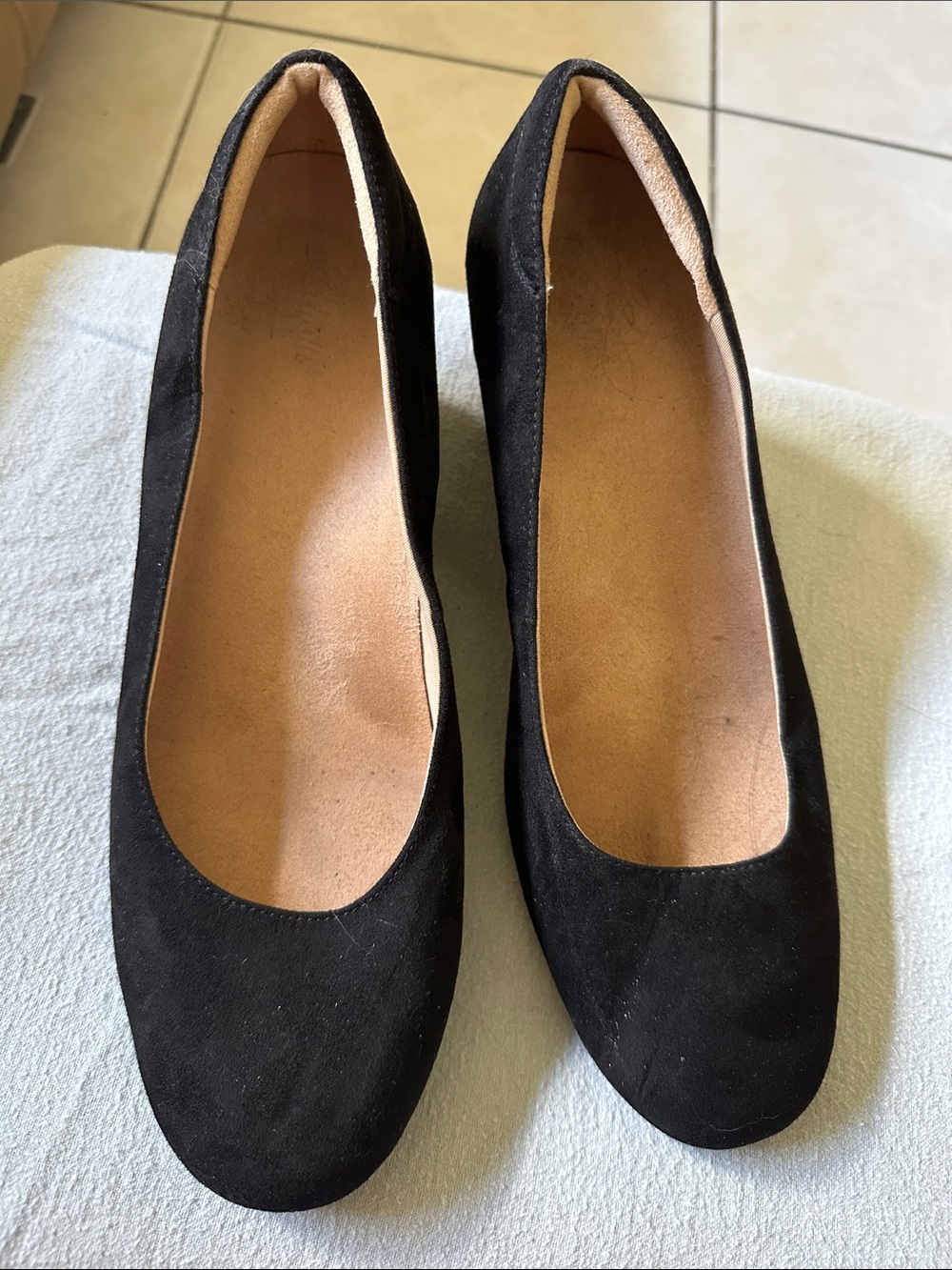 Dr. Scholl's Black Suede Wedge Ballet Flats